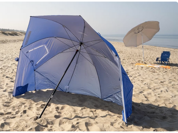 Strand napernyő képernyő összecsukható kerti sátor 2in1 xxl nagy uv szűrővel