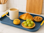 Plastic kitchen tray for serving breakfast, drinks, cakes and desserts
