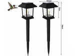 2 x SOLAR LAMP WITH TWILIGHT AND MOTION SENSOR, STAKE-IN TYPE, WATERPROOF, DECORATIVE