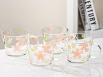 Set de masă: boluri, căni, cești, salatiere, pahare, model floral, 6 piese