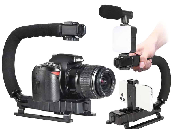 Vlogging комплект видео записи штатив микрофон телефон держатель