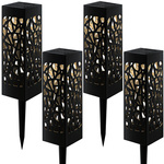 Lampă de grădină solare decorative set de 4 piese senzor amurg