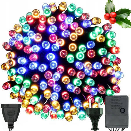 Interior brad de crăciun lumini multicolore 300 led iluminat 8 programe