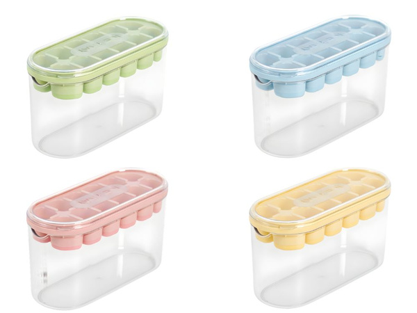 Podstavek za ledene kockice s posodico in pokrovčkom silikonska forma za ledene kockice