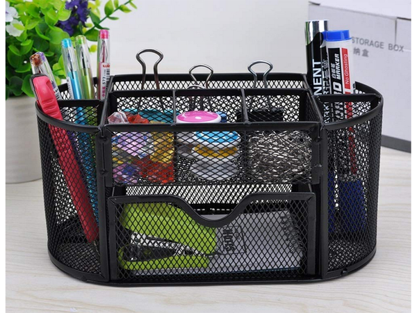 Desk organiser 8 compartments drawer cupboard shelves office metal
