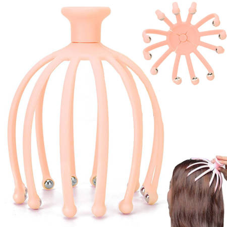 Relaxing hand-held scalp massager for head rubs
