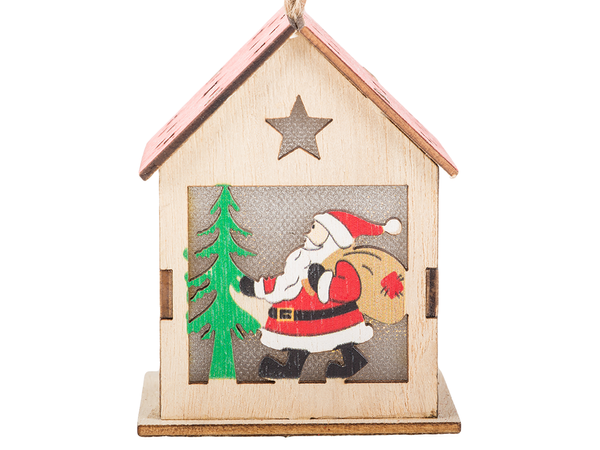 Hölzerne hängende weihnachtsbaumlaterne beleuchtung weihnachtsdekoration mickey