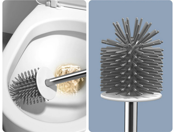 Silikona tualetes birste wc komplekts komplekts dubultā 2in1 tualete