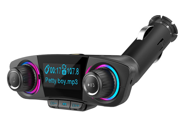 Transmițător fm bluetooth usb 5.0 multifuncțional 8in1