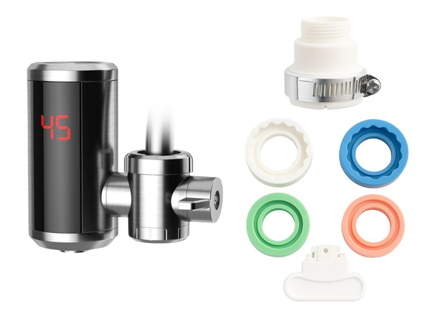 Chauffe-eau électrique led robinet pivotant 3000 w avec affichage de la température