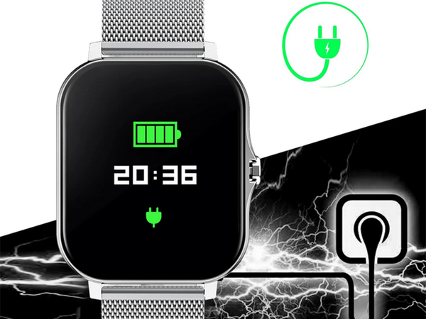 Inteligentné hodinky pre ženy a mužov s gumovým remienkom, športové, Bluetooth, volania, sivé