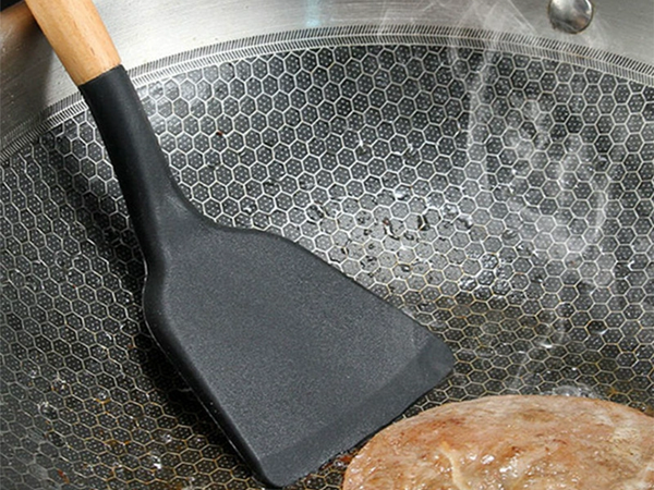 Ensemble d'ustensiles de cuisine en silicone et bois accessoires cuillères 12 pièces