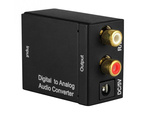 Conversor óptico toslink spdif a 2x cinch rca