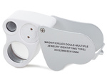 Jeweller's loupe folding 2 led 30x 60x