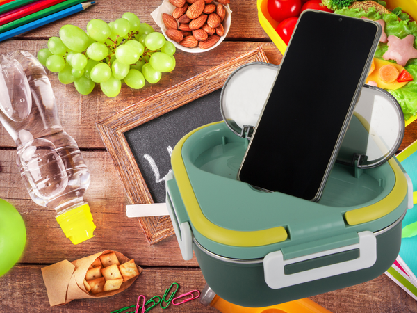 Breakfast box with compartments cutlery container lunchbox for microwave 1000ml