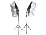 2x 135w luz suave caja de luz kit trípode casa estudio fotográfico bombilla