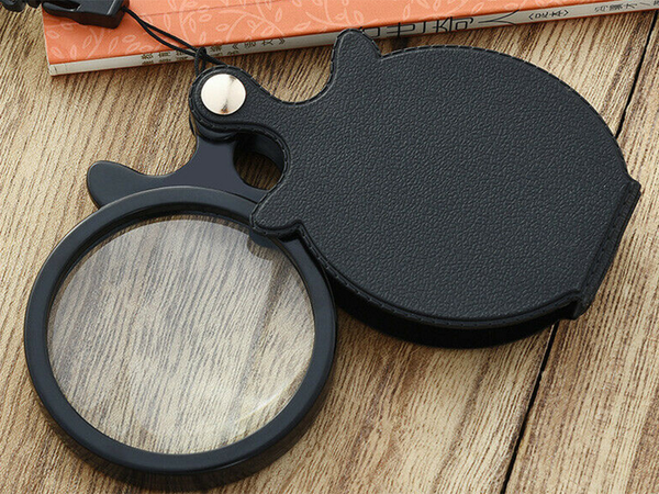 Lupa plegable de bolsillo mini estuche lanyard