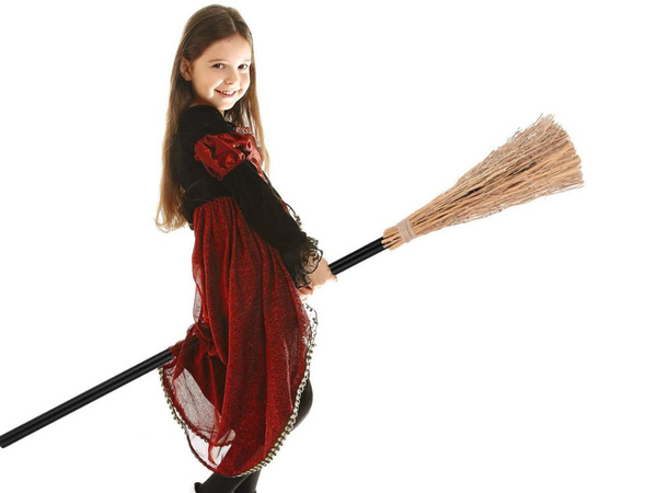 Mătură de vrăjitoare vrăjitoare baba yaga negru 90cm pentru halloween și crăciun xxl
