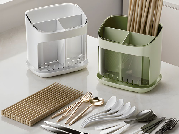 Organizers tray for cutlery dryer stand for kitchen with drainage 4 compartments