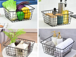 Loft metal metal wire organiser basket for kitchen fruit basket black large