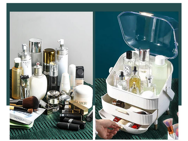 Cosmetics organiser with drawers spacious large handle elegant