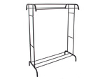 Standing clothes hanger with shelves for shoes and jackets, metal, for wardrobe