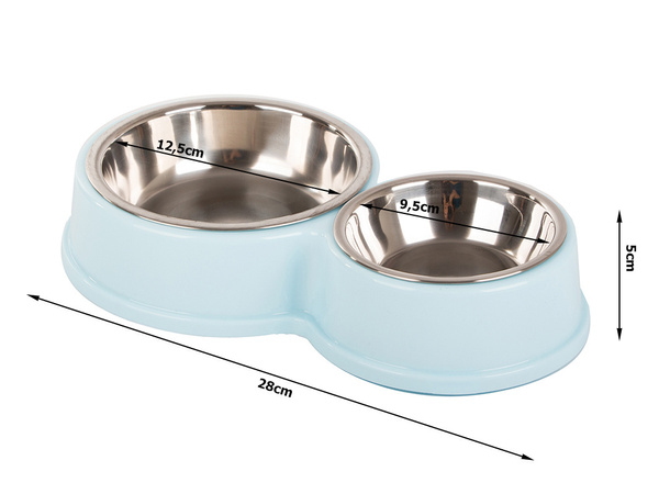 Cuenco doble de metal para comida de perro gato agua