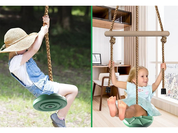 Children's round disc garden swing rope strong