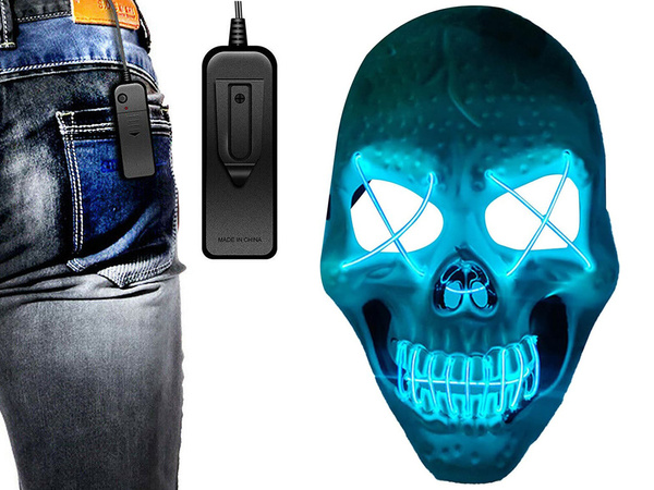 Masque crâne led halloween led lumineux party