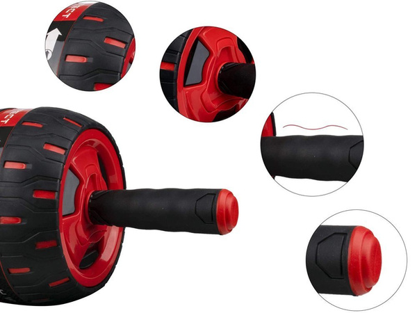 Ejercicio abdominal rueda de rodillos + colchoneta