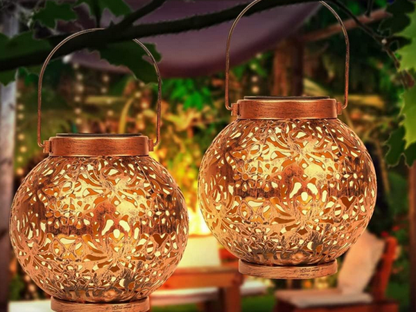 LANTERNĂ SOLARĂ DECORATIVĂ LANTERNĂ SOLARĂ LED AURIU CUPRU DE AGĂȚAT