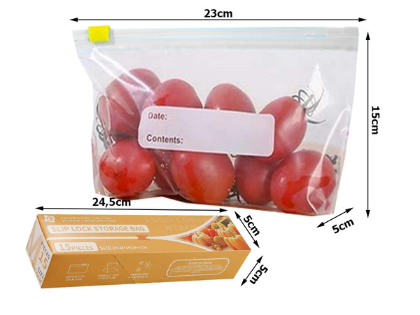 Sacs film a sceller pour aliments 1200ml 15pcs