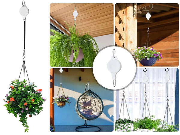Pot hanger plant hook extendable adjustable handle