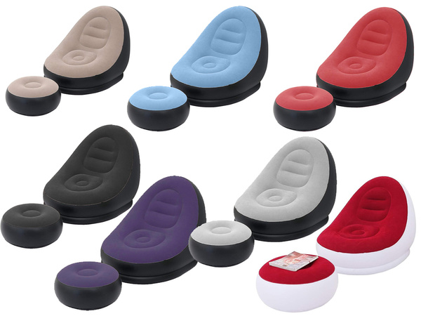 Sillón de jardín tumbona inflable playa puf reposapiés cómodo