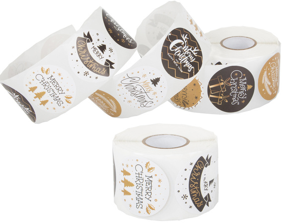 Jõulukaunistused kleebised rullile 500 tk rõõmsat jõuluaega