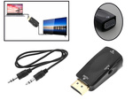 Pārveidotājs adapteris no hdmi uz vga d-sub audio mini ligzdu