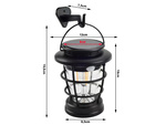 Linterna solar de camping linterna de jardín led usb sensor de movimiento crepuscular
