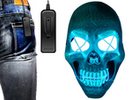 Viedol lebka maska halloween žiariace led strany