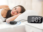 Electronic alarm clock with vibration pad led digital mains alarm