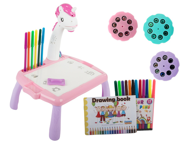 Vaizdo projektorius piešimo stalas rašomoji lenta žymekliai vaikams žymekliai