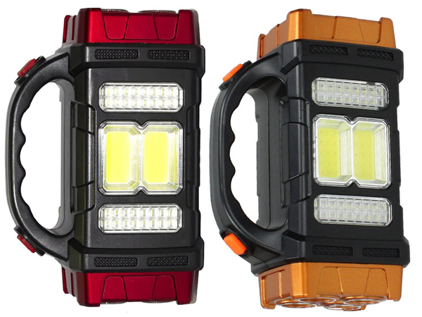 Linterna solar portátil recargable led cob powerbank proyector