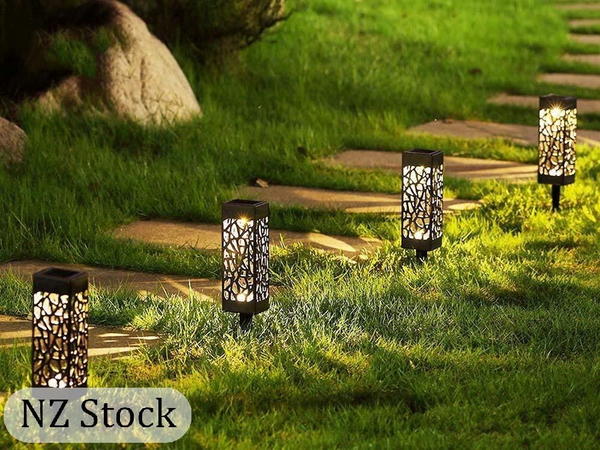 Lampă de grădină solare decorative set de 4 piese senzor amurg