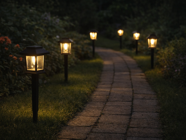 2 x LAMPA SOLARNA Z CZUJNIKIEM ZMIERZCHU RUCHU WBIJANA WODOODPORNA OZDOBNA