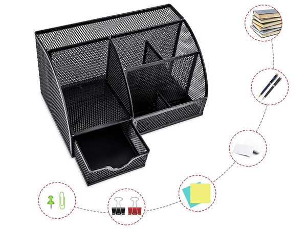Desk organiser 6 compartment drawer
