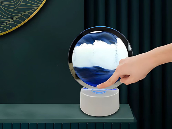 Lampe sable 3d dynamique et mouvante sable décoratif bureau usb led rgb