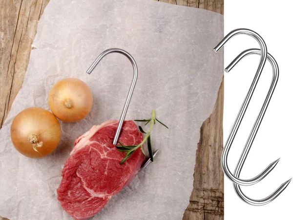 Sausage smoking hooks 10pcs large steel