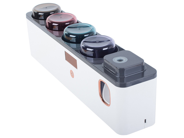 Toothbrush organiser cups toothpaste dispenser uv
