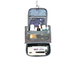 Travel cosmetic bag ogranizer with hook large unisex waterproof grey