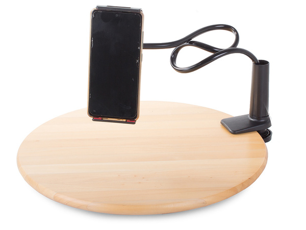 Ilgas telefono spaustukas su ilga rankena, lankstus stovas 60 cm