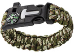 PULSERA DE SUPERVIVENCIA PULSERA 5EN1 BRÚJULA PEDERNAL CUCHILLO CUERDA PARACORD